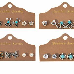 Set of three stud earrings costume jewelry four options available NEW